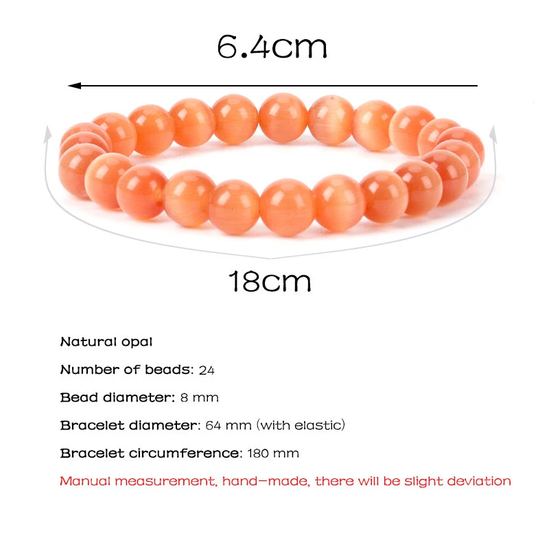 Модные браслеты из натуральных бусин 8 мм женские белого опала браслет камня