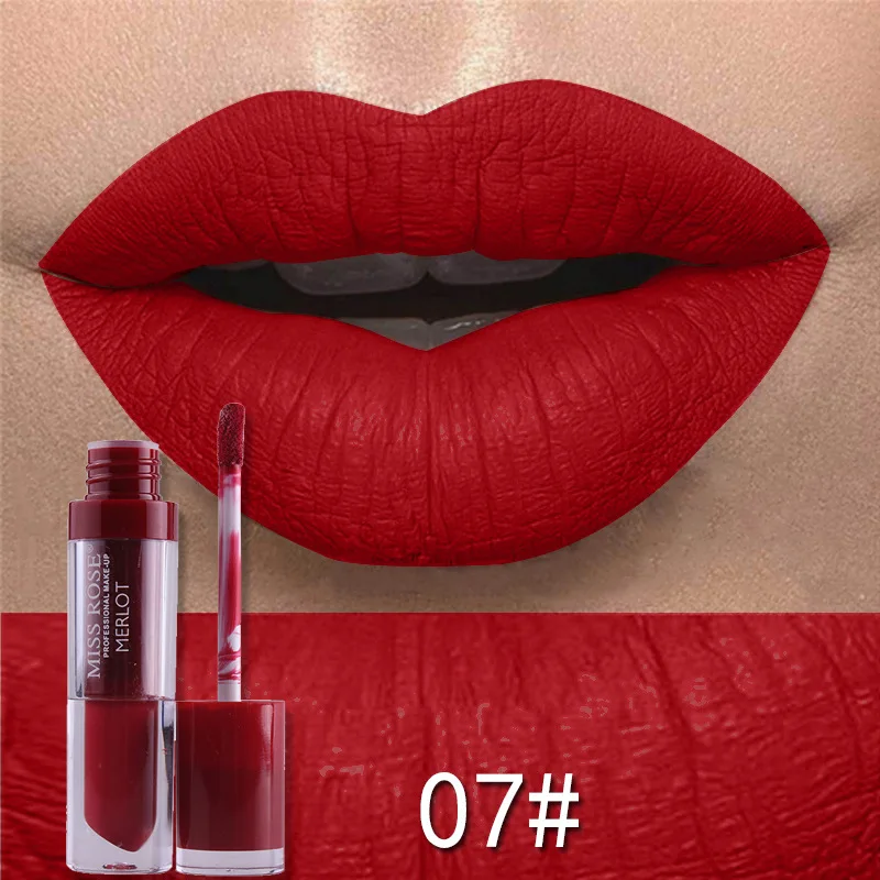 7 Miss Rose, блеск для губ без приклеивания, матовая помада, блеск для губ, макияж, красные губы, стойкая Глянцевая Помада, косметический макияж для женщин - Цвет: 7