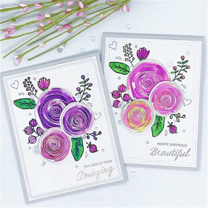 InLoveArts 14*14cm Flower Blessed Stamp Scrapbooking New 2018 Album Embossing Silicone Transparent Clear Stencils Crafts | Канцтовары