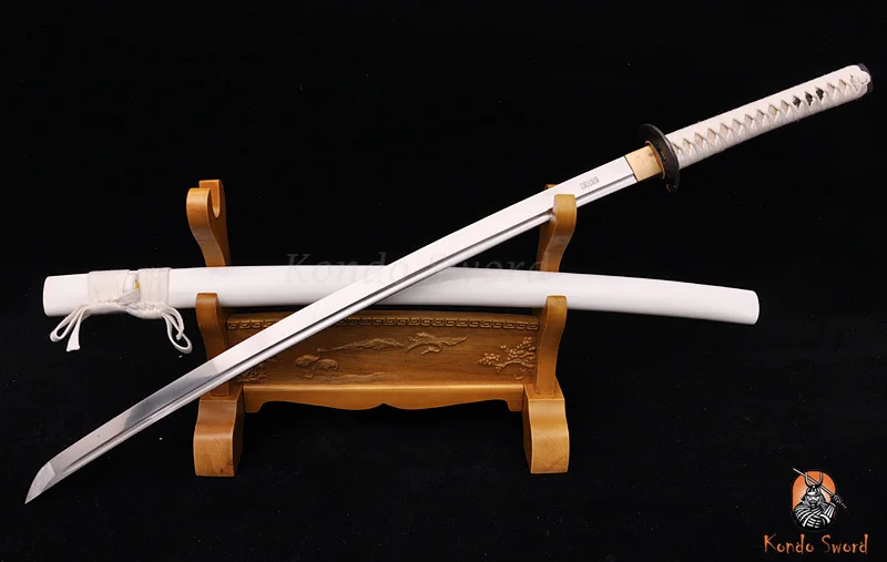 

41" Handmade Japanese Sword Battle Ready Japan Samurai Tsuba Katana Sword White