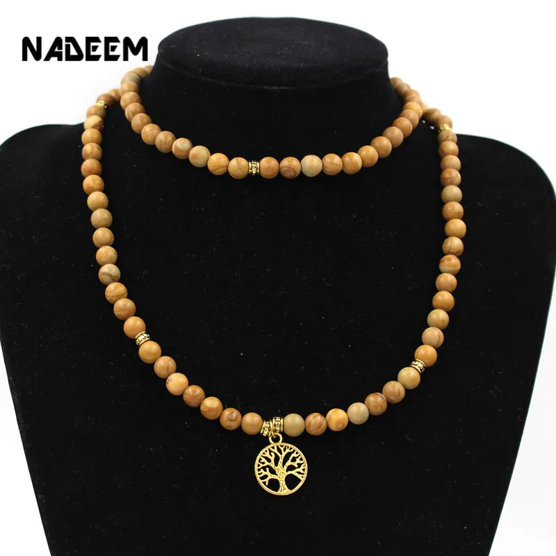 Женский и мужской браслет nadem эластичный из 108 элементов 8 мм|bracelet tree|bead braceletprayer beads