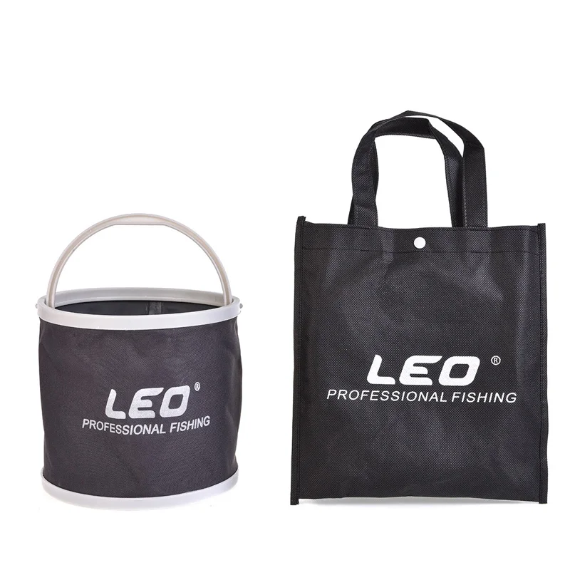 1 Piece 6L Canvas Water Bucket Outdoor Camping Hiking Portable Folding Fishing Tackle 20cm x 19cm | Спорт и развлечения