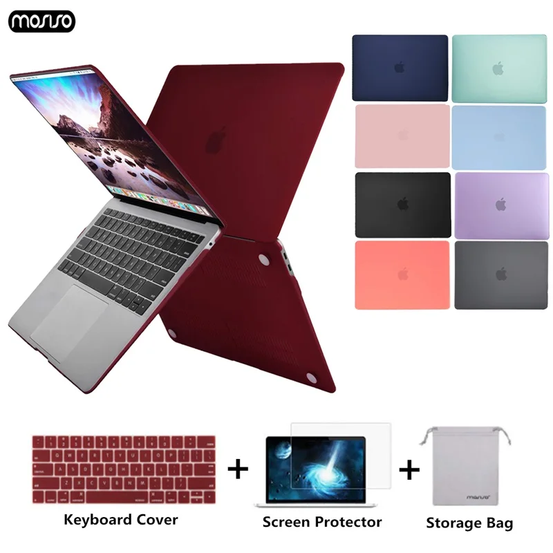 MOSISO матовый чехол для ноутбука Macbook Pro retina Air 11 12 13 15 2018 Новый A1932 новый с сенсорной