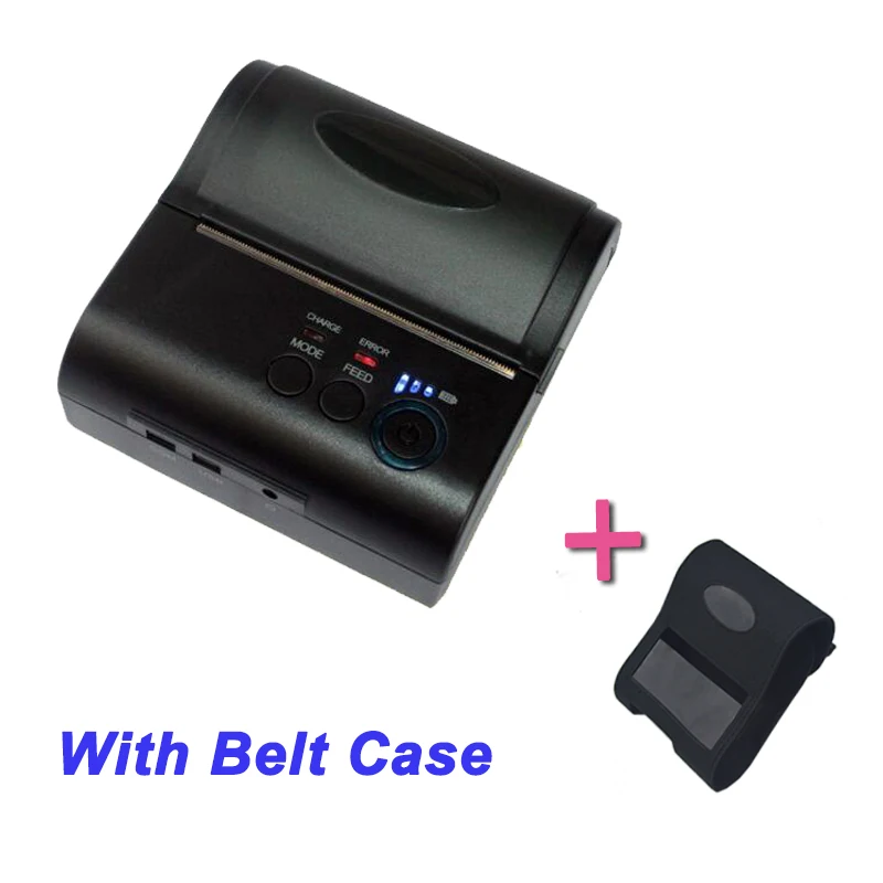 With Belt Case 80 мм bluetooth принтер термальный принтер Термальный чековый принтер bluetooth android Мини 80 мм Термопринтер bluetooth 8001DD - Цвет: With Belt Case
