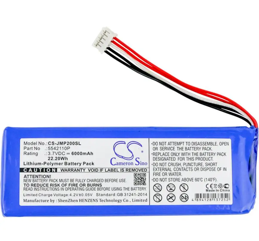 

Аккумулятор Cameron Sino Pulse 2 6000 мА · ч, для JBL Pulse 2 Pulse II PULSE2BLKUS 5542110P