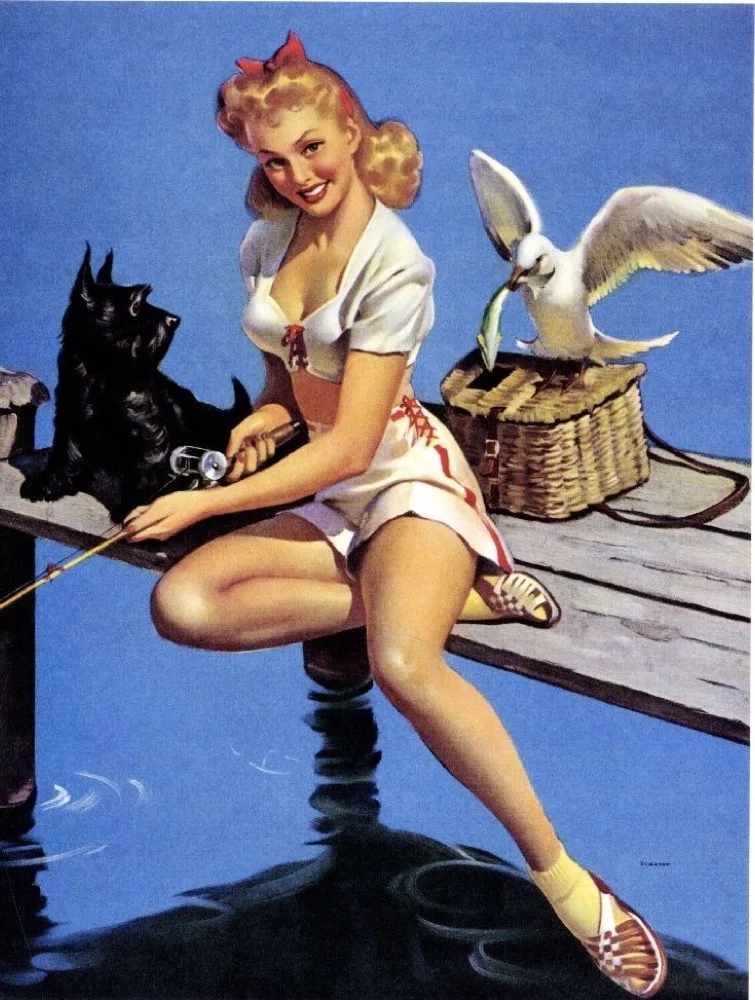 Винтаж советский русский Pin Up девушки банк клерки и девушка ретро постер холст