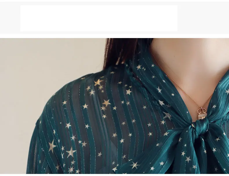 2019 Новинка весны модные на шнуровке с бантом принтом звезды Для женщин рубашка