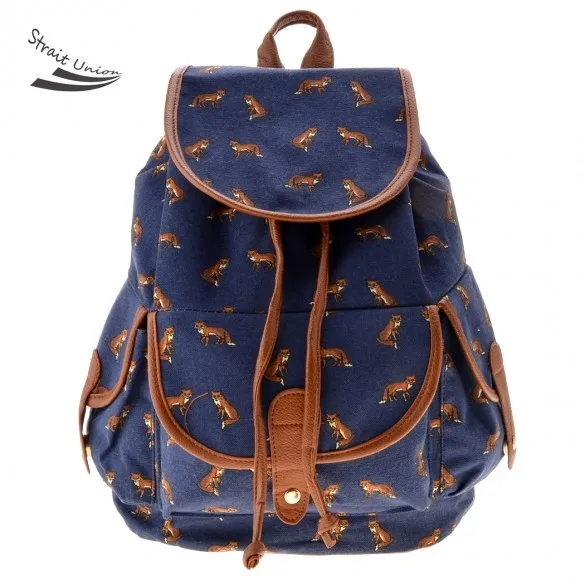 Женщины новое поступление животных печать 3 цвета шарм рюкзак школы для девочек
