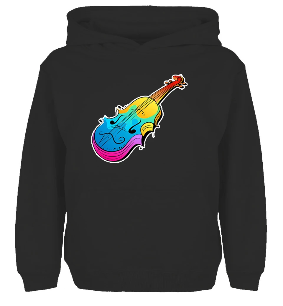 

Funny Violin Cartoon Design Hoodie Men's Women's Warm Sweatshirt Winter Cotton Printing Sweatshirt Tops