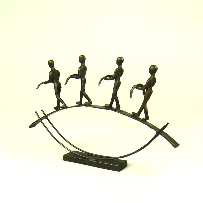 Чугунная статуя ходунка Tightrope ручная работа Металлическая статуэтка цирка