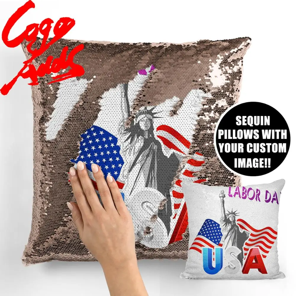 День Труда двухцветные изменения волшебные Блестки ткань подушки для дивана