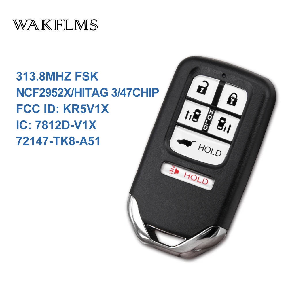 6 кнопок умный дистанционный Автомобильный ключ 313 8 МГц для Honda Odyssey EXL Touring 2014 2017 с
