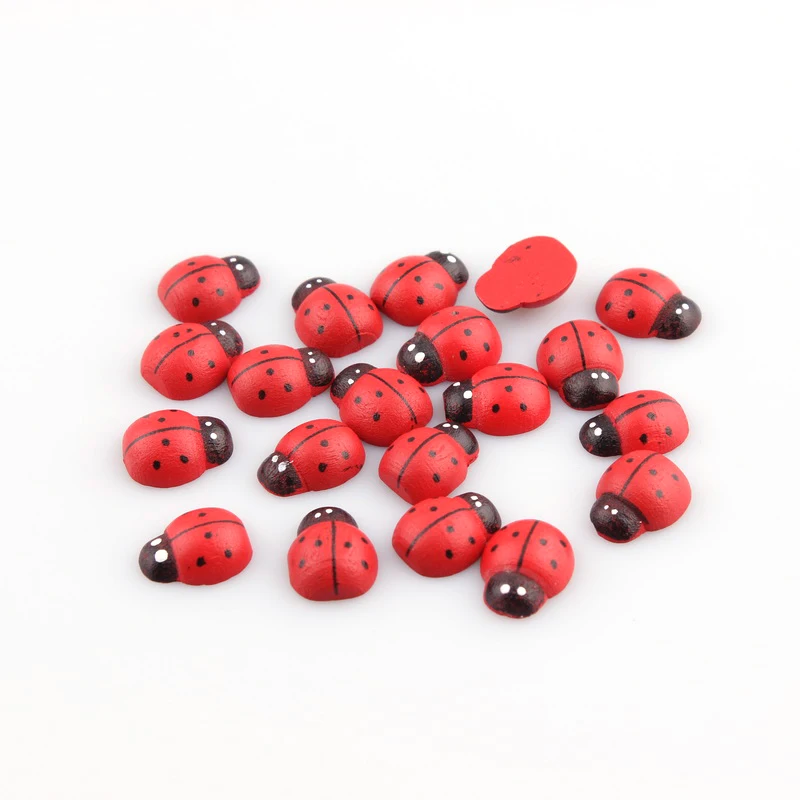 Мулти размер красные деревянные кнопки мини в форме божьей коровки швейные