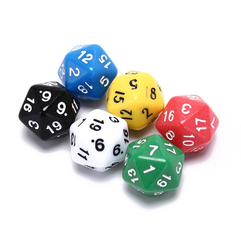 6 шт. акриловые D20 кубики смешанные цвета Ktv Fun игральные кости настольная игра