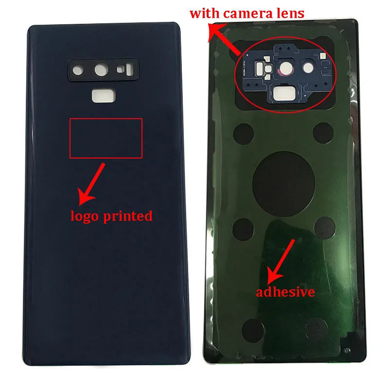 Для Samsung Galaxy Note9 Задняя крышка батареи Дверь стеклянная корпуса для N9 объектив