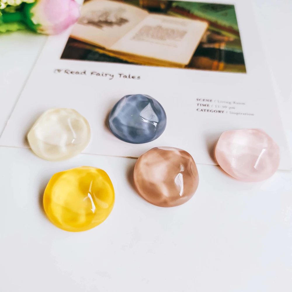 Resin Plastic Cabochon Round Flat Back Base Jewelry Component Diy Handmade Material 10pcs