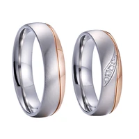 mens and ladies rose gold color alliances marriage couple wedding rings set for men and women stainless steel jewelry