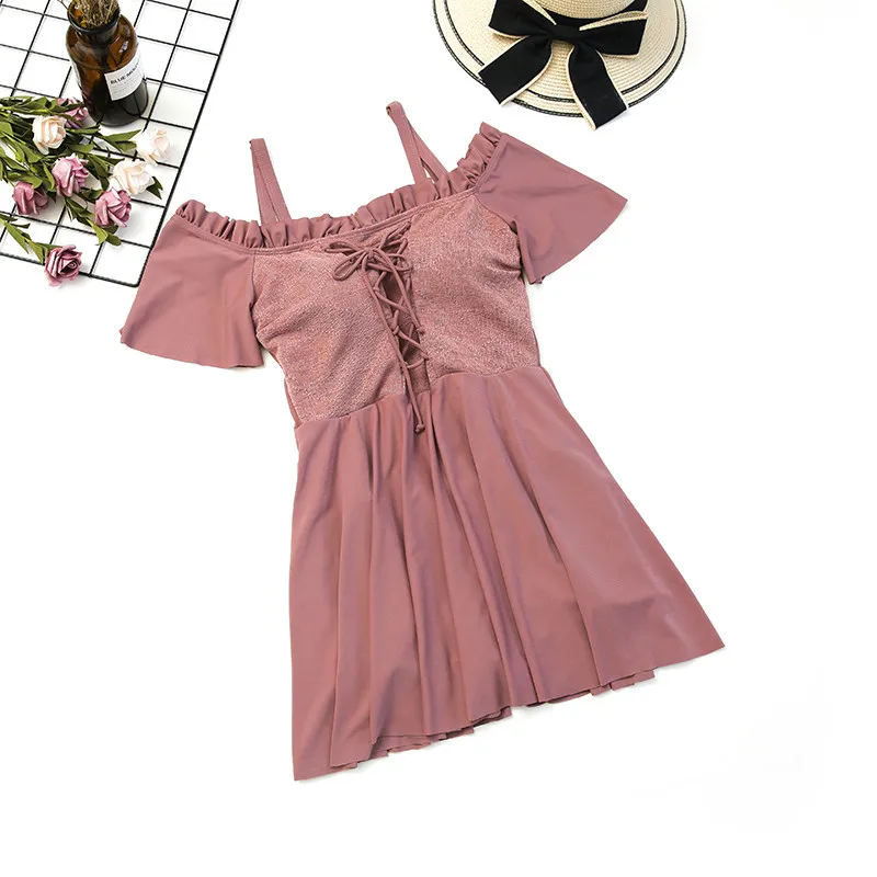 Женский Готический сексуальный слитный купальник летний Однотонный черный