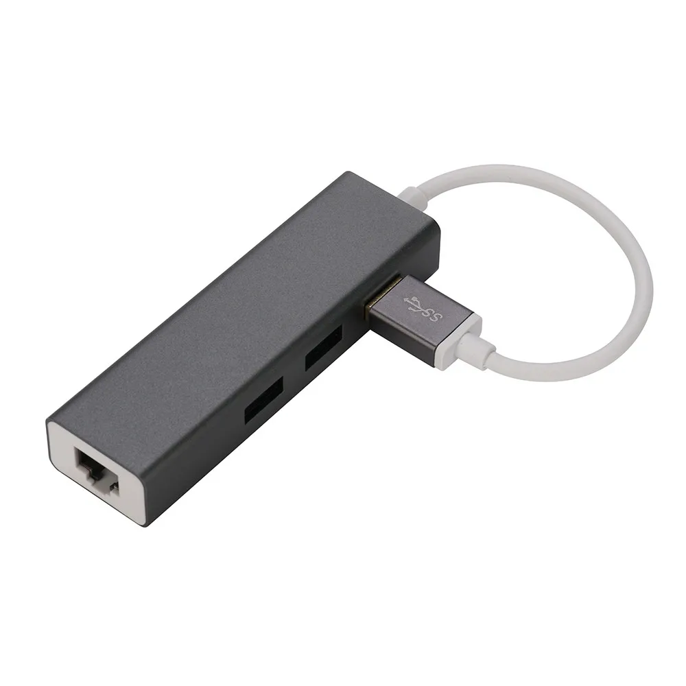 CARPRIE 3-Порты и разъёмы USB 3,0 концентратор и USB 3,0 Rj45 до 10/100/1000 Мбит Fast Ethernet LAN 6J13 Прямая - Цвет: Черный