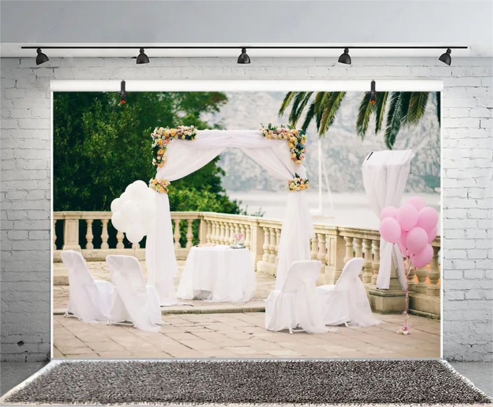 Laeacco Park Curtain Flowers Balloons Photocall Wedding Photo Backgrounds Customized Photographic Backdrops For Studio | Электроника