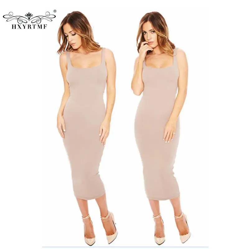 2018 Новое поступление бренд облегающее женское платье пикантные без рукавов