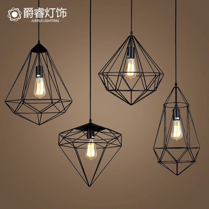 Скандинавские простые геометрические железные подвесные светильники кантри