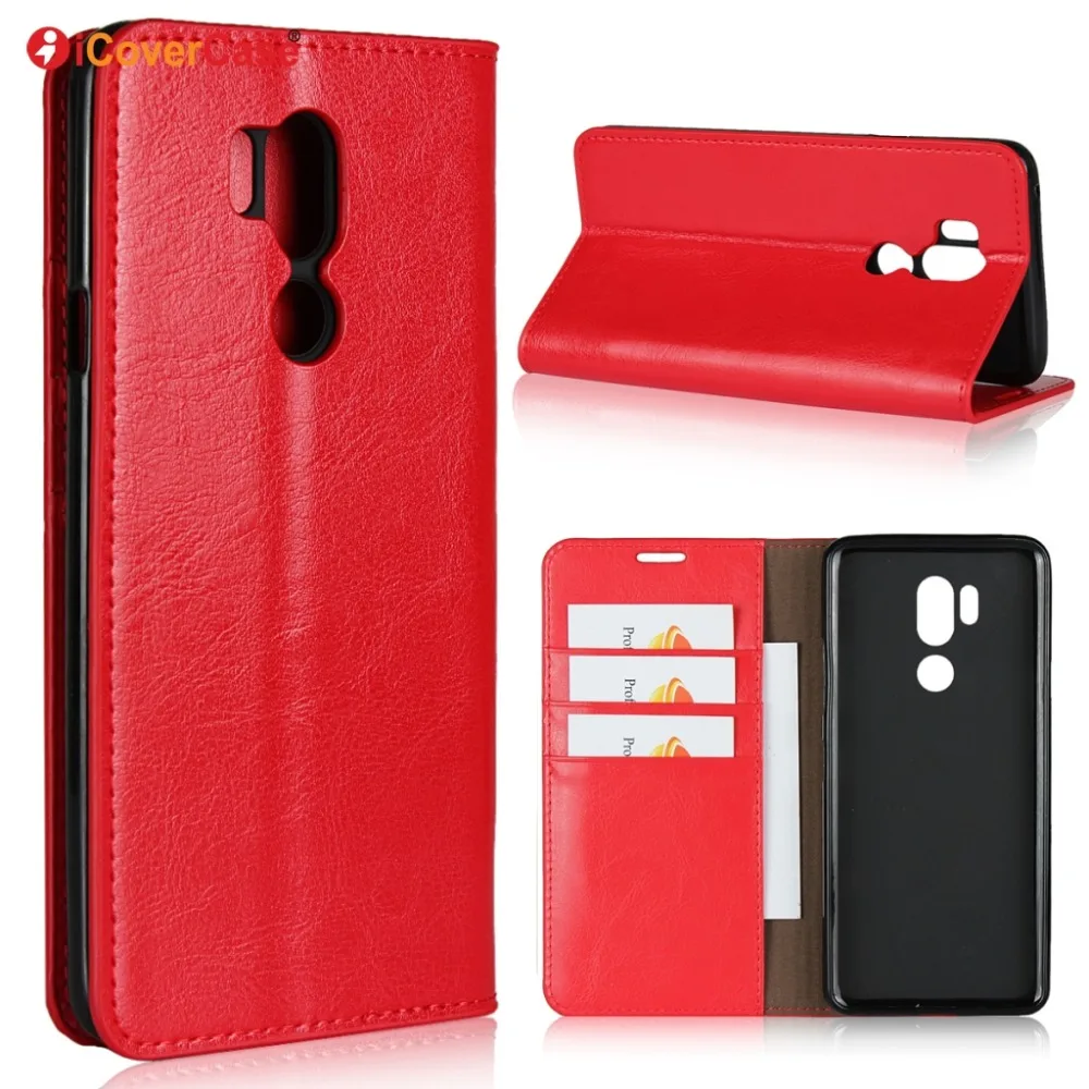 

Luxury Real Genuine Leather Wallet Case For LG G7 ThinQ Flip Cover Card slot Stand Protect Case for LG G7 ThinQ