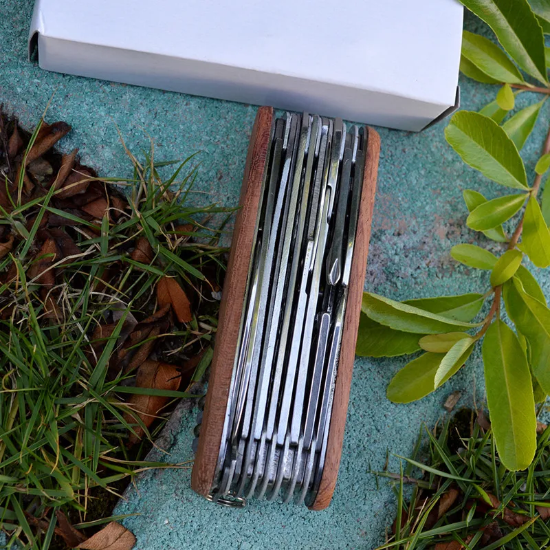 Швейцарский нож с деревянной ручкой походный Армейский Складной для выживания