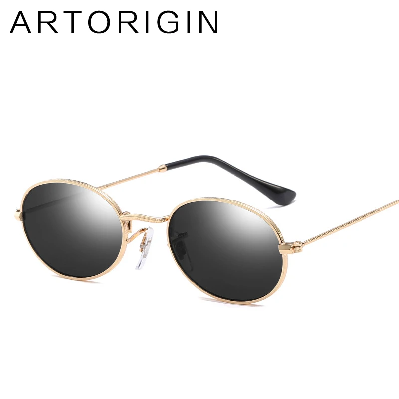 2018 Fashion Vintage Small Oval Sunglasses Women Metal Mirror Female Sun Glasses Red Gold Retro Ladies Oculos Eyewear | Аксессуары для