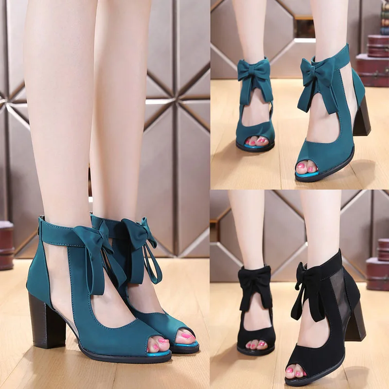 Новинка 2016 года Летние женские туфли-лодочки в римском стиле на высоком