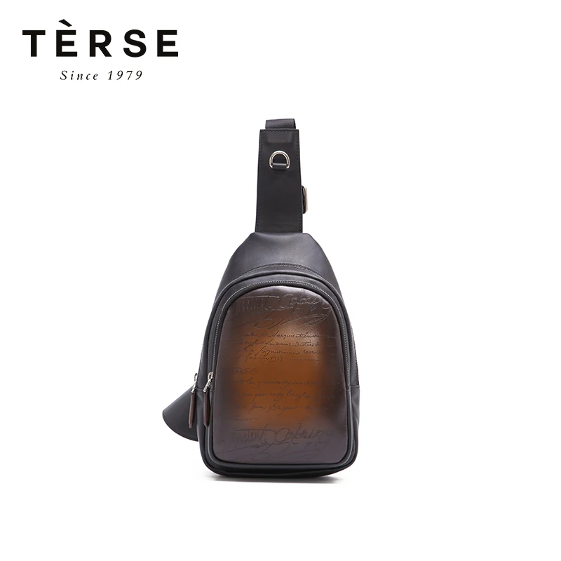 TERSE Мужская нагрудная сумка через плечо винтажная Повседневная деловая