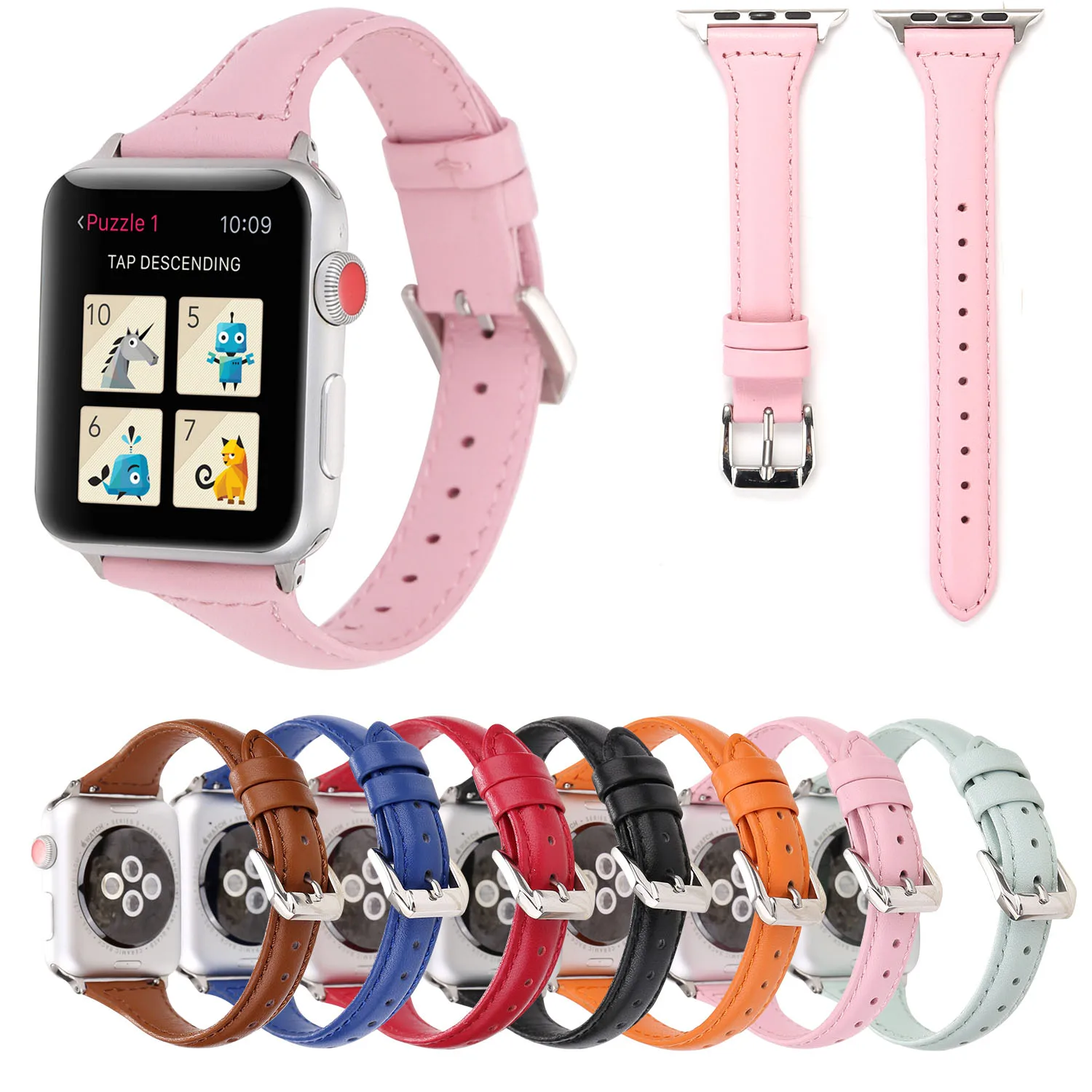 Ремешок из натуральной кожи для Apple Watch Band 38/40 мм 42/44 сменный Браслет iWatch Series 1 2 3 4