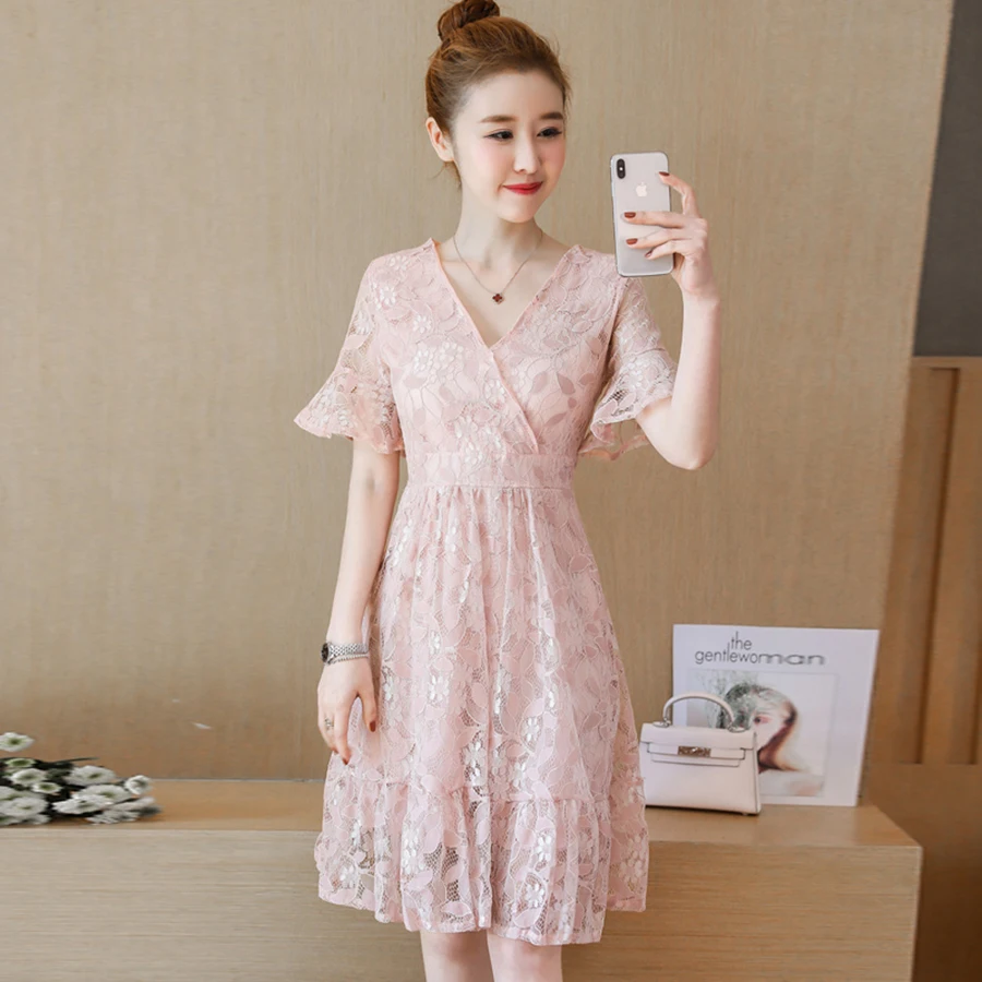 2019 корейский винтажный розовый кружевной клубный сарафан летнее сексуальное