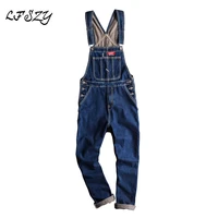 jeans men 2021 new modis korean version of tooling jumpsuits mens one piece bib blue denim trousers more size s xxxl