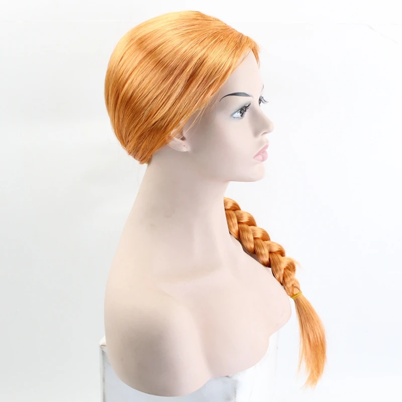 Morematch Fiona Wigs Long Straight Cosplay Wig Orange 60 Cm Synthetic Hair For Women Halloween Heat Resistant Synthetic Wig