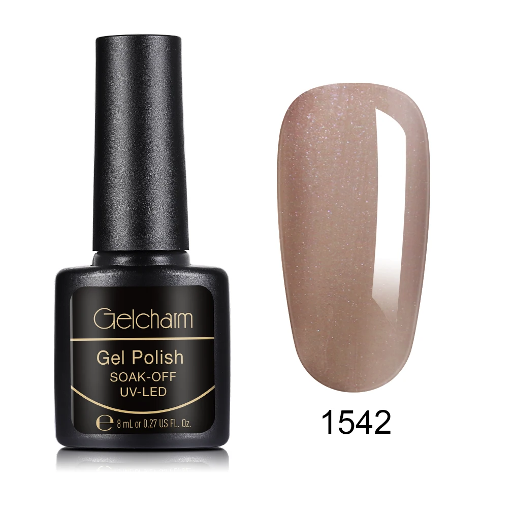 1542 8ml Pure Color Nail Polish Soak Off Semi Perment UV LED Glue Nail Polish Lucky Lacquer Top Base Primer Hybrid Stamping Paint - Цвет: 1542