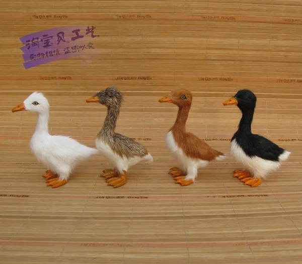 4 штуки в партии игрушки для имитации утки полиэтилен и мех маленькие модели