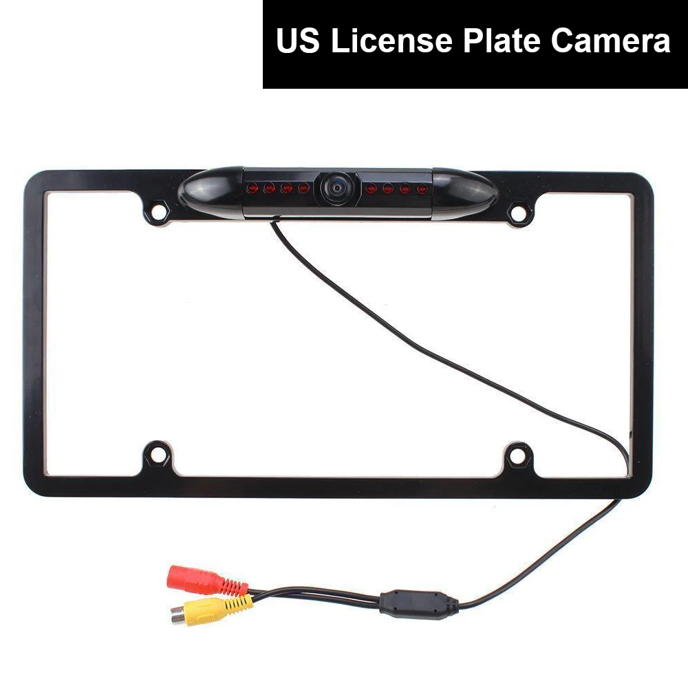 

Car Rear View Backup Camera 8 IR Night Vision US License Plate Frame Color