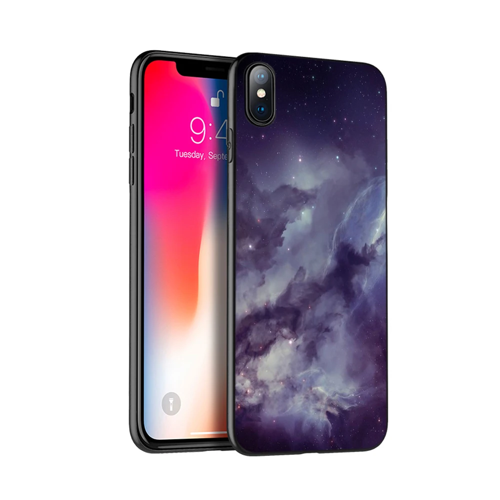 Черный чехол из ТПУ для iphone 5 5s se 6 6s 7 8 plus x 10 силиконовый XR XS 11 pro MAX милые облака rt