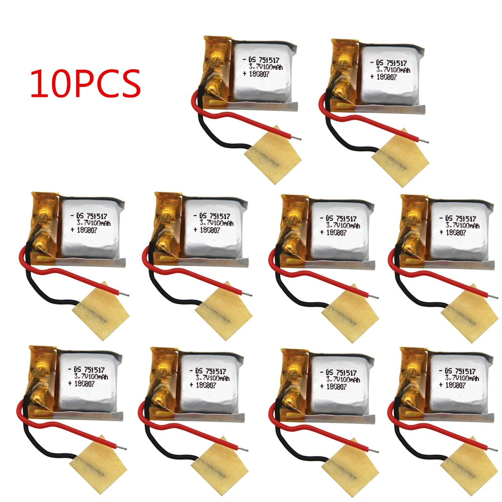 10 шт. 3 7 в 100 мАч для Cheerson CX-10 cx10 CX12 JJ810 JJ820 V646 V676 RC вертолет Квадрокоптер