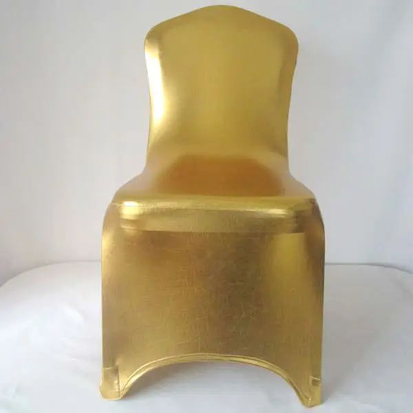 Блестящие эластичные чехлы на стулья из спандекса стрейчевый металлический