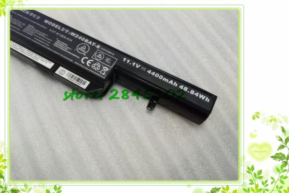 11,1 V 4400mAh 48.84Wh 6 батареи для ноутбука для CLEVO W240BAT-6 W240BUBAT-3