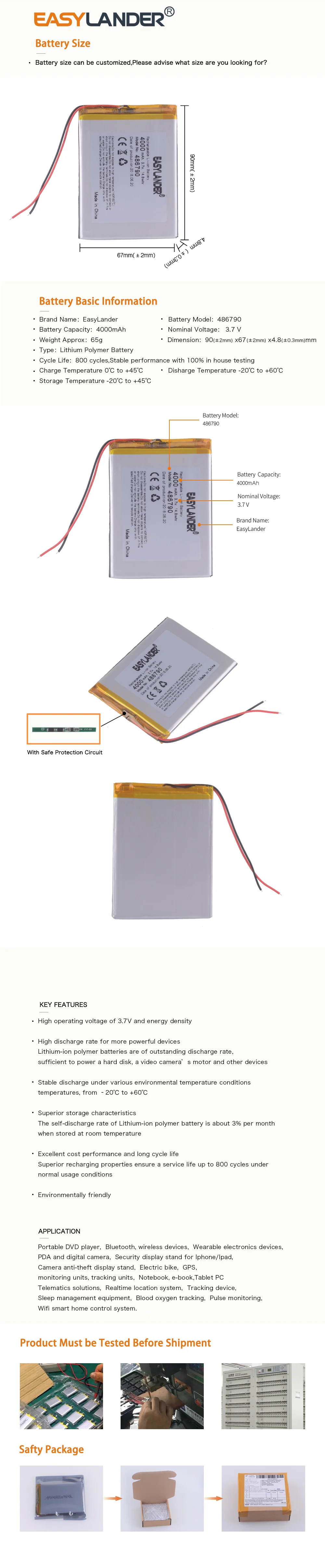 3,7 V 4000 mah " Планшетный аккумулятор на семь дюймов ниже солнца M70 486790 p 3,7 V 4000 mah батареи для мобильных планшетов