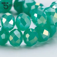 8mm austria green faceted rondelle glass beads supplies for jewelry women diy perles spacer crystal loose beads z150