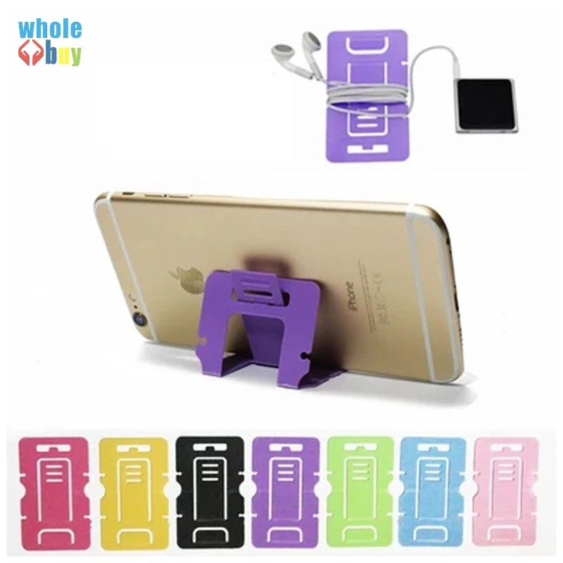 

3000pcs/lot Candy Color Phone Holder Plastic Folding Dual Mobile Phone Universal Bracket for Samsung Iphone HTC Card Stand