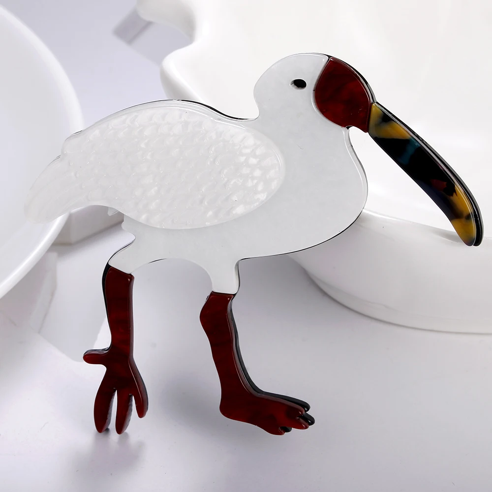 FishPeach новый дизайн Акриловые броши в виде птиц для женщин искусственная смола