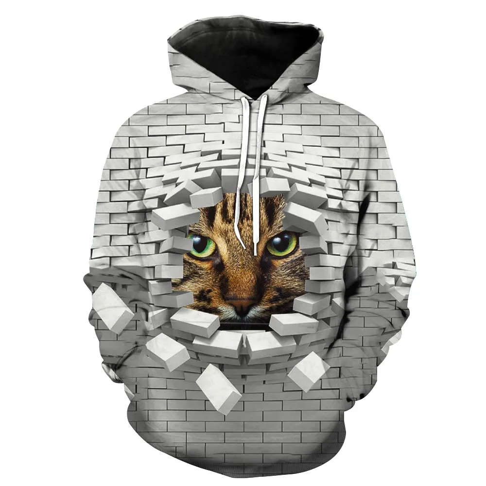 

2019 New Fashion Sweatshirt Men / Women 3d Hoodies Print lovely cat cute animal pattern Slim Unisex Slim Stylish Hooded Hoodies
