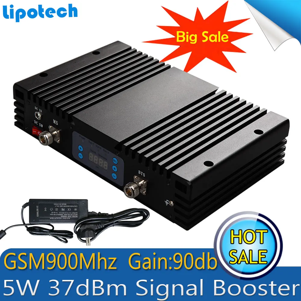 5 Вт Мощный 37dBm усиление 90 дБ GSM повторитель 900 МГц ЖК дисплей и AGC/MGC мобильный