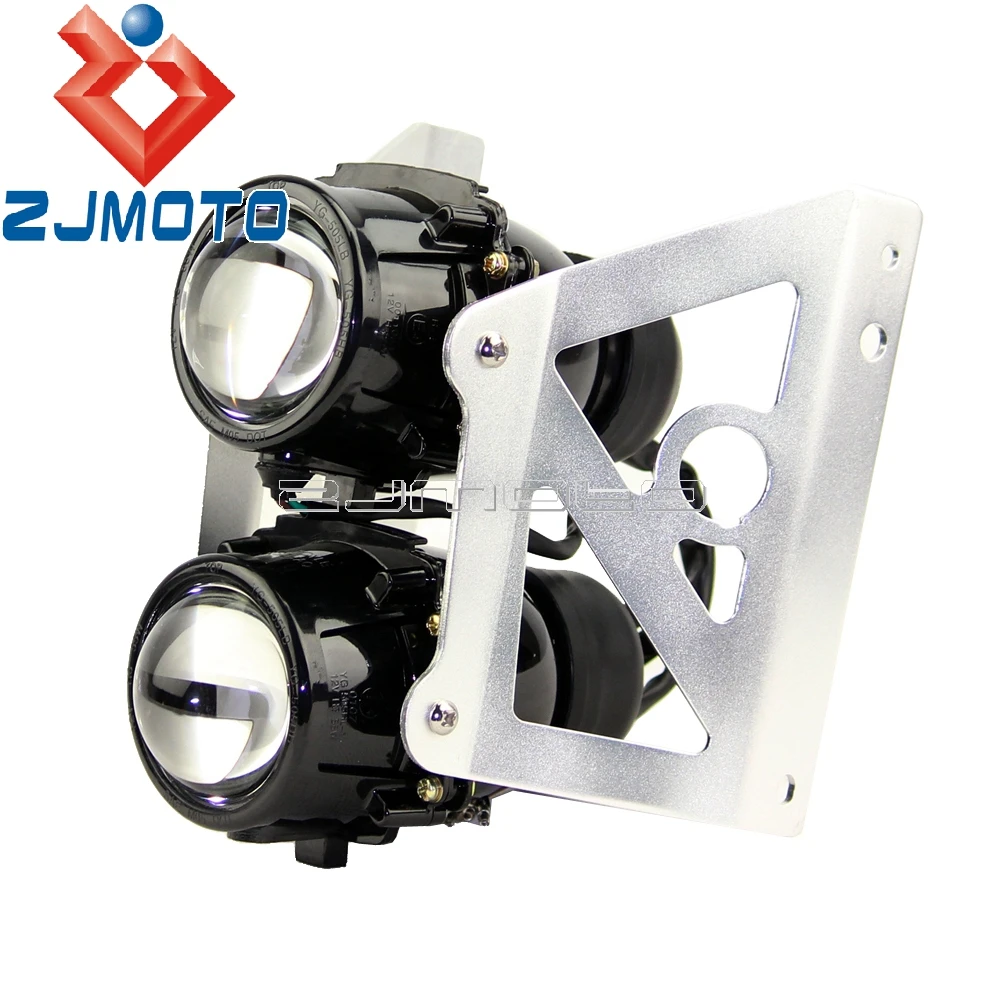 1 комплект Мотоцикл Streetfighter лампы проектора сборки Twin фары для Sachs Madass 50 125 450 500