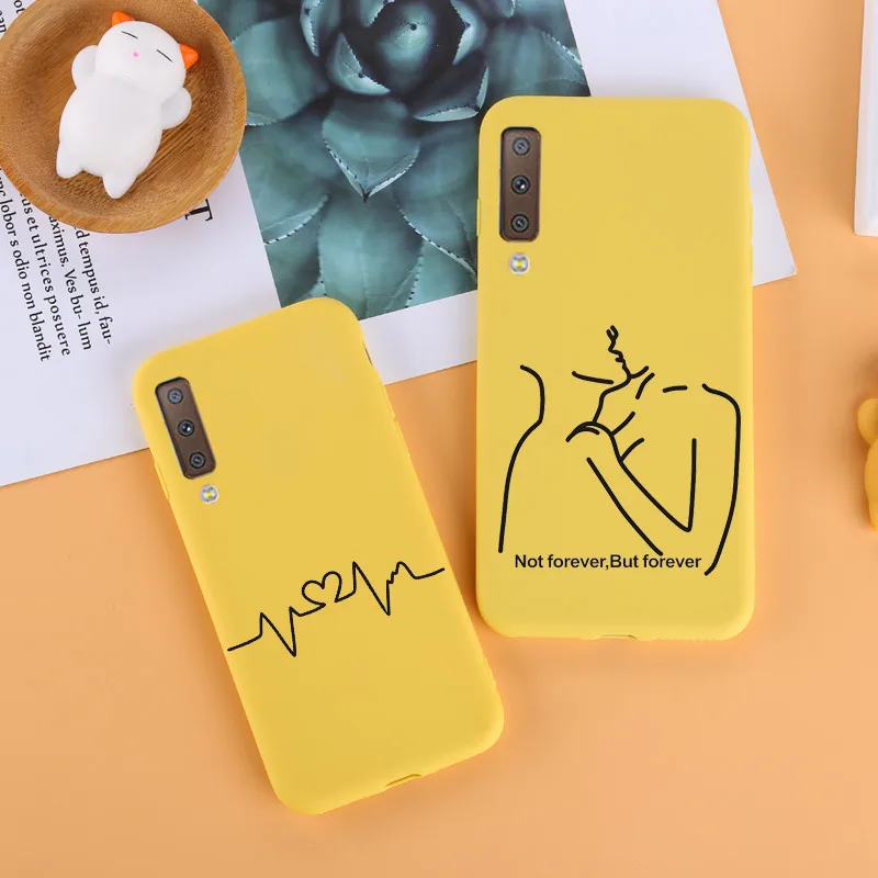 Мягкий желтый чехол из ТПУ для samsung Galaxy A70, чехол для samsung Galaxy A50, A30, S8, S9 plus, S7, S7 edge, силиконовый чехол